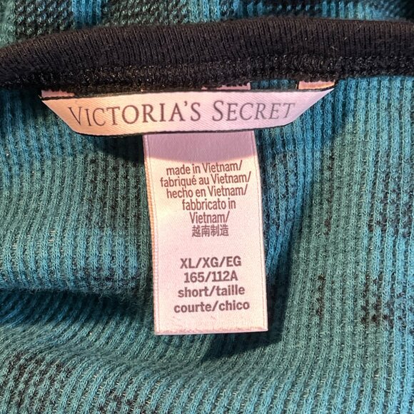 Victoria's Secret Cotton Long Sleeve Top & Lounge Pants Plaid PJ Set Green XL - Picture 6 of 8